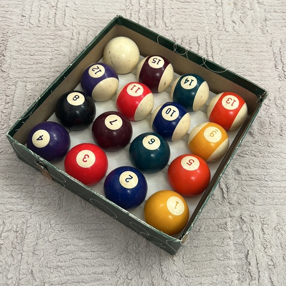 Vintage Aramith Billard Set Pool Balls Phenolic 2 1/4" Made in Belgium Orgnl Box - Picture 7 of 16